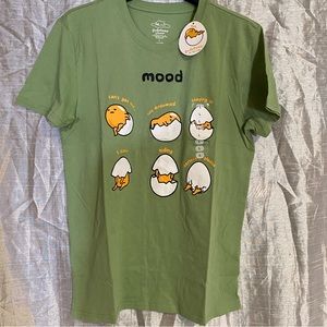 Gudetama. Sanrio Mood shirt SZ L NWT “Meh” Sad Egg!
